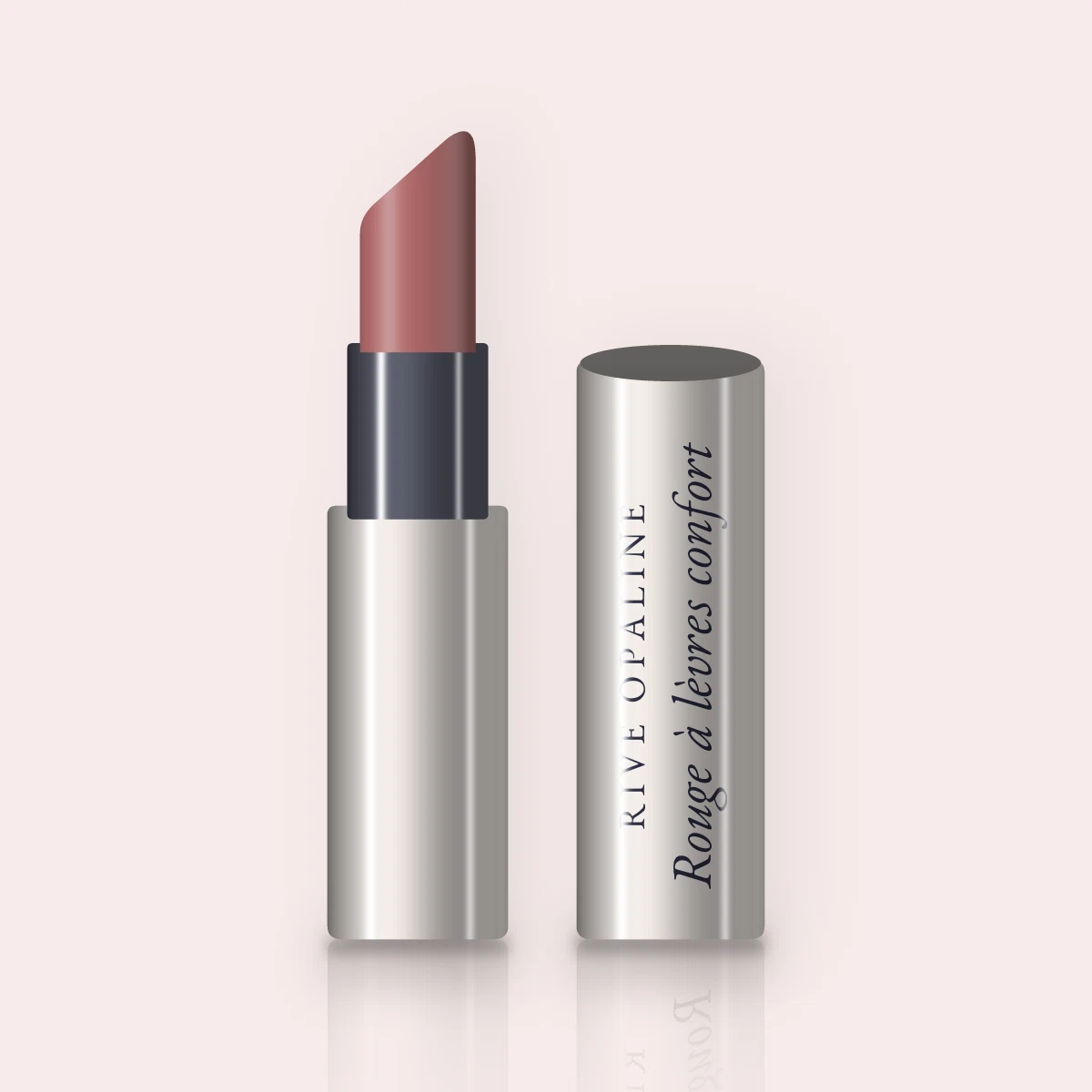 Rouge à lèvres confort au beurre de mangue – Rive Opaline, étui 3,5 g, teinte 03 Bois de rose