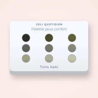 Palette yeux confort au kaolin – Joli Quotidien, 9 × 1 g, teinte Tons kaki