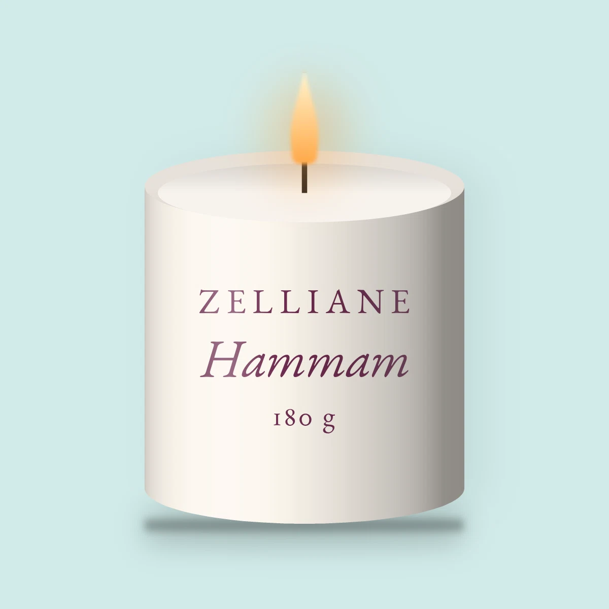 Bougie parfumée Hammam apaisante – Zelliane, pot en verre 180 g