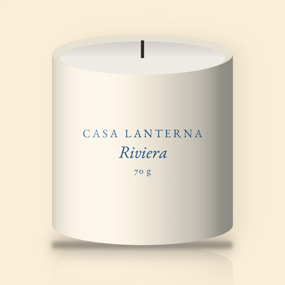 Bougie parfumée Riviera au vétiver – Casa Lanterna, pot en verre 70 g