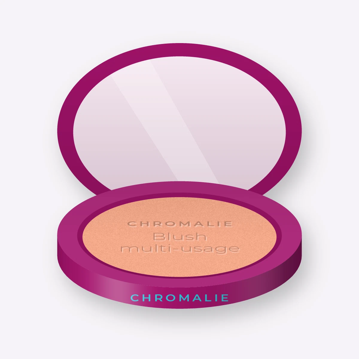 Blush multi-usage au squalane – Chromalie, boîtier 6 g, teinte 03 Pêche