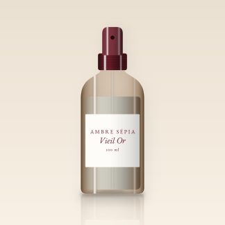 Brume parfumée Vieil Or au figuier – Ambre Sépia, flacon spray 100 ml