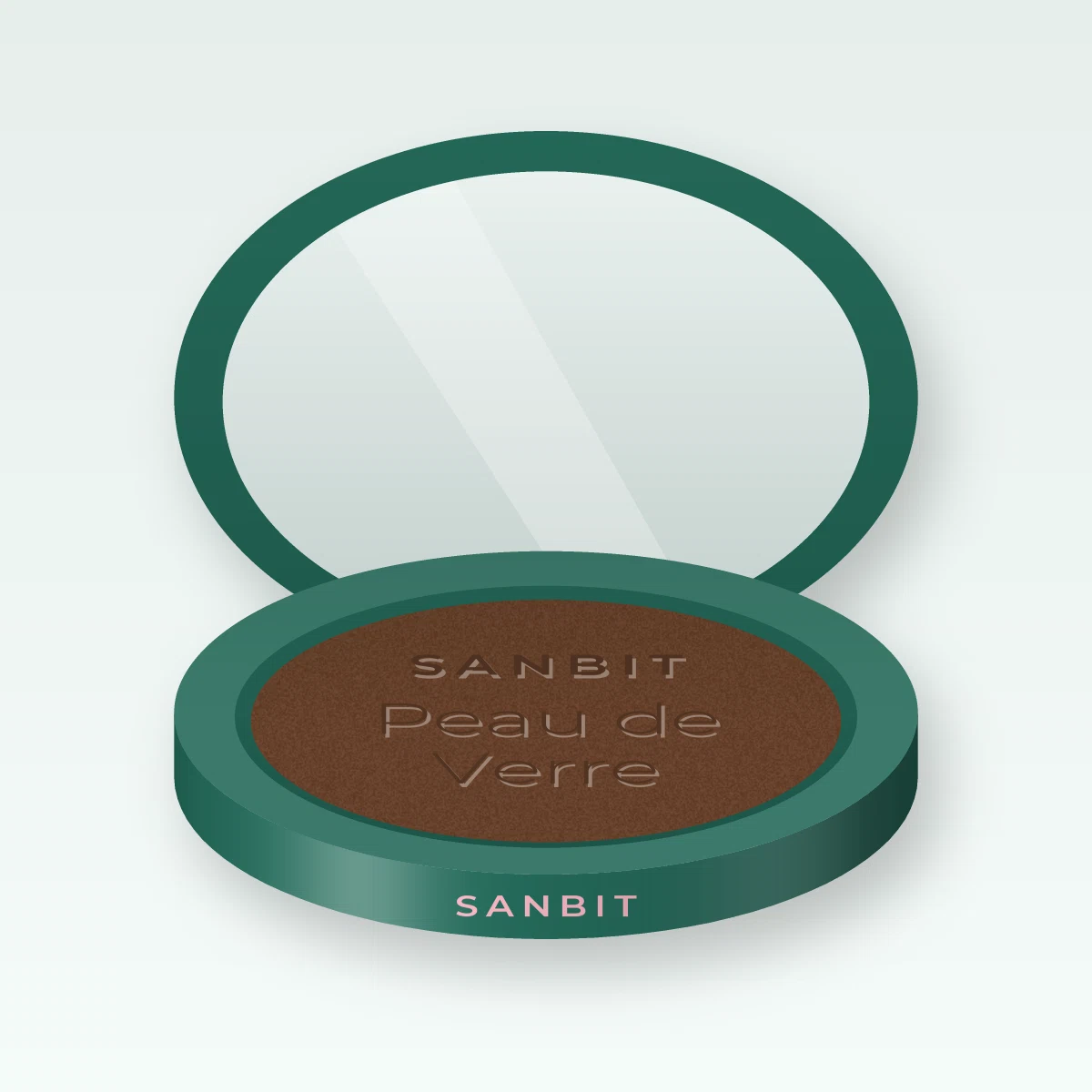 Poudre perfectrice Peau de Verre – Sanbit, boîtier 20 g, teinte 15 Cacao