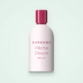 Lait solaire Pêche Douce sensoriel SPF 30 – Sopoong, flacon 150 ml
