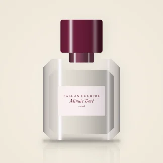 Parfum Minuit Doré abstrait à l'iris – Balcon Pourpre, flacon 30 ml