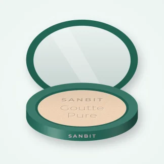 Poudre Goutte Pure au thé vert – Sanbit, boîtier 20 g, teinte 03 Ivoire