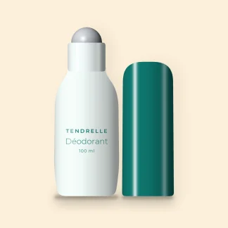 Déodorant sans sels d'aluminium à l'argile verte – Tendrelle, flacon roll-on 100 ml
