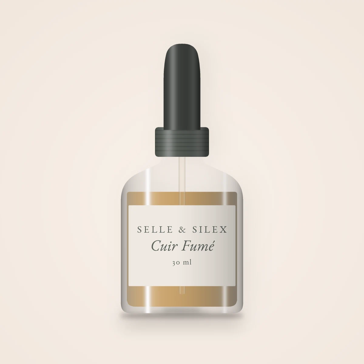 Huile à barbe Cuir Fumé soin complet – Selle & Silex, flacon compte-gouttes 30 ml