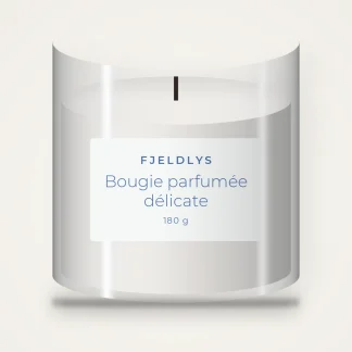 Bougie parfumée délicate à la sauge sclarée – Fjeldlys, pot en verre 180 g