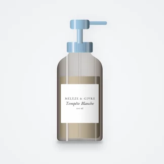 Gel douche Tempête Blanche à l'huile d'avocat – Mélèze & Givre, flacon-pompe 100 ml