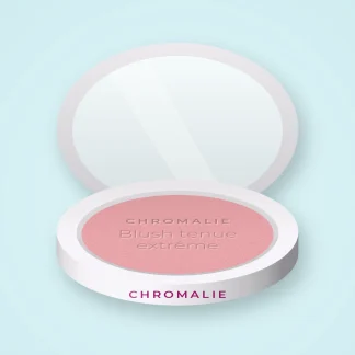 Blush tenue extrême au beurre de karité – Chromalie, boîtier 6 g, teinte 01 Rose poudré