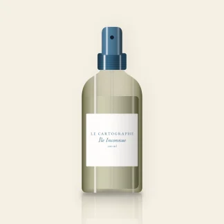 Brume Île Inconnue ensoleillée au concombre – Le Cartographe, flacon spray 200 ml