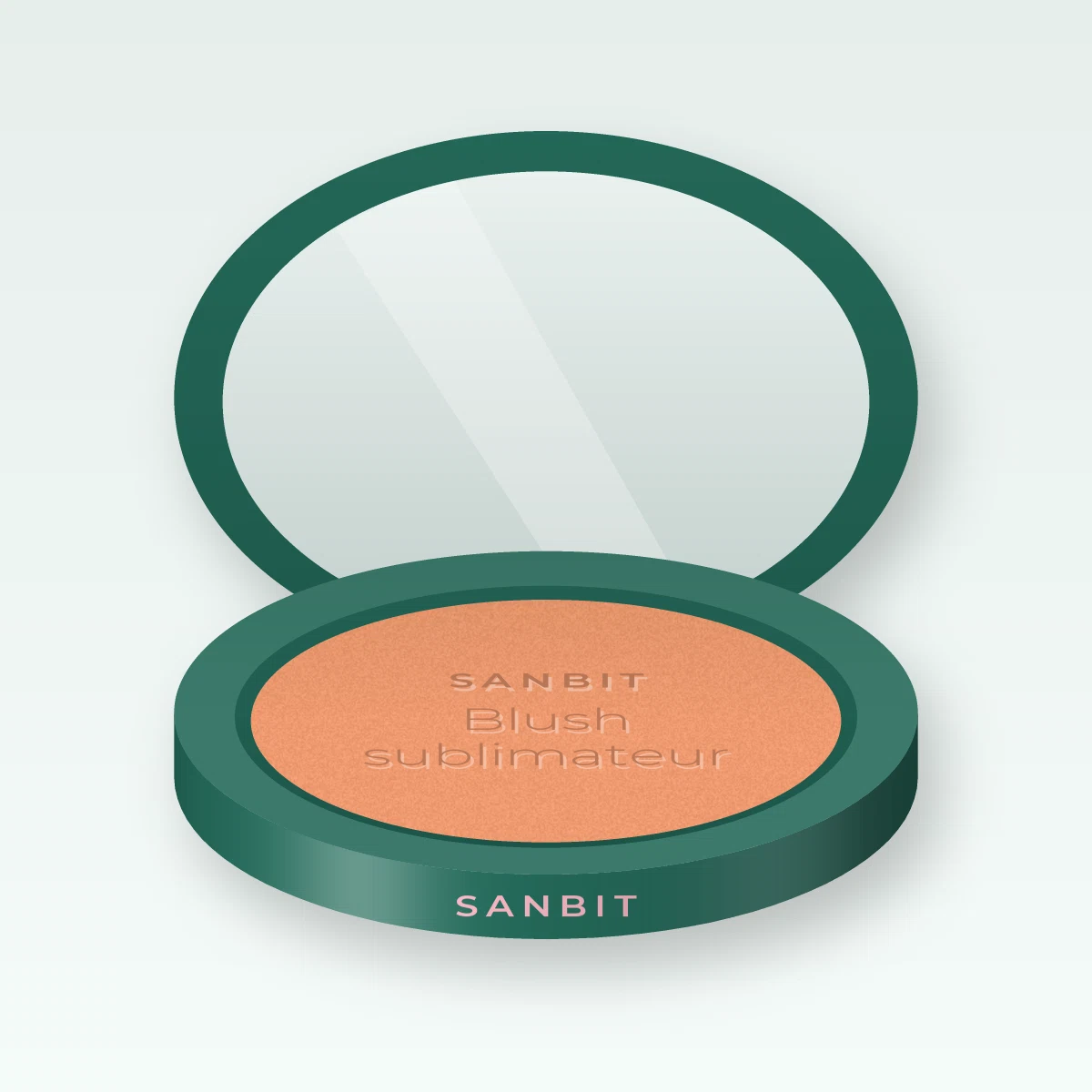 Blush sublimateur à la poudre de perle – Sanbit, boîtier 4 g, teinte 04 Abricot