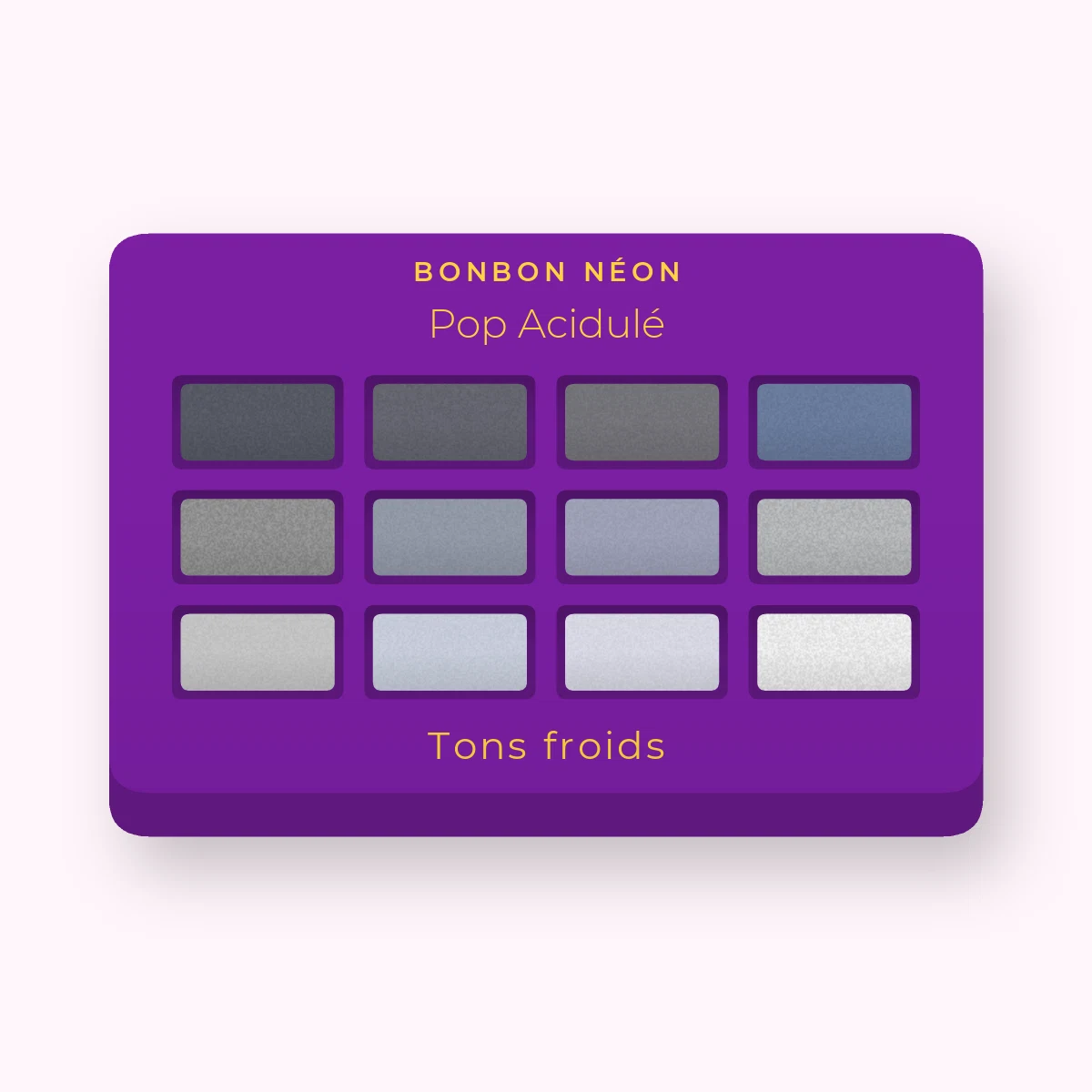Palette yeux saisonnière Pop Acidulé – Bonbon Néon, 9 × 1 g, teinte Tons froids