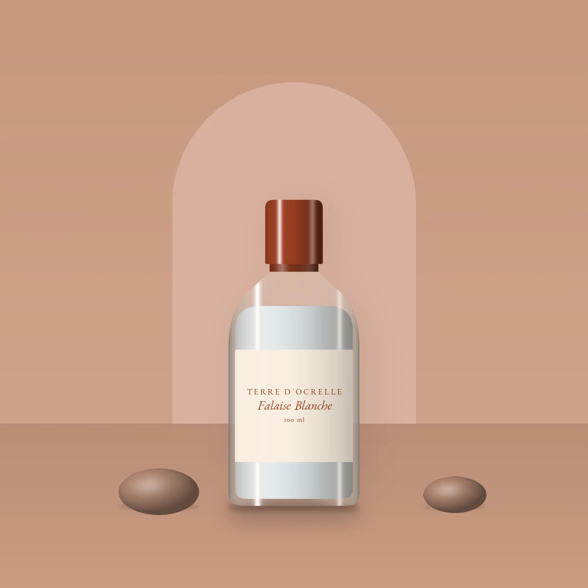 Gel douche Falaise Blanche à l'huile de noisette – Terre d'Ocrelle, photo d'ambiance
