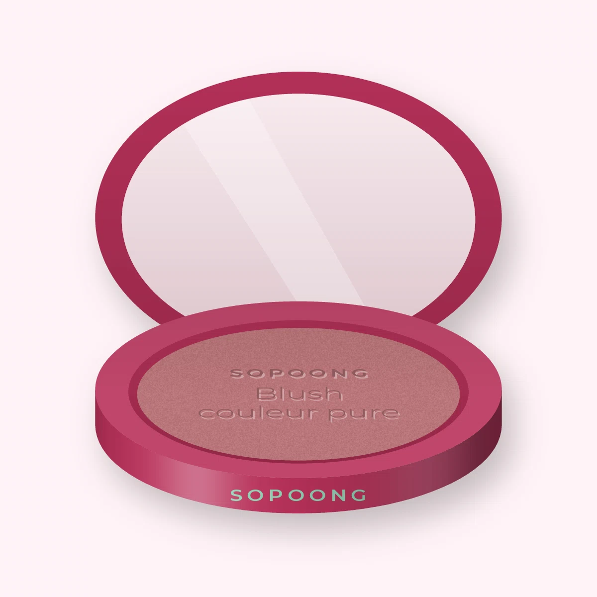 Blush couleur pure à l'huile d'abricot – Sopoong, boîtier 4 g, teinte 09 Bois de rose