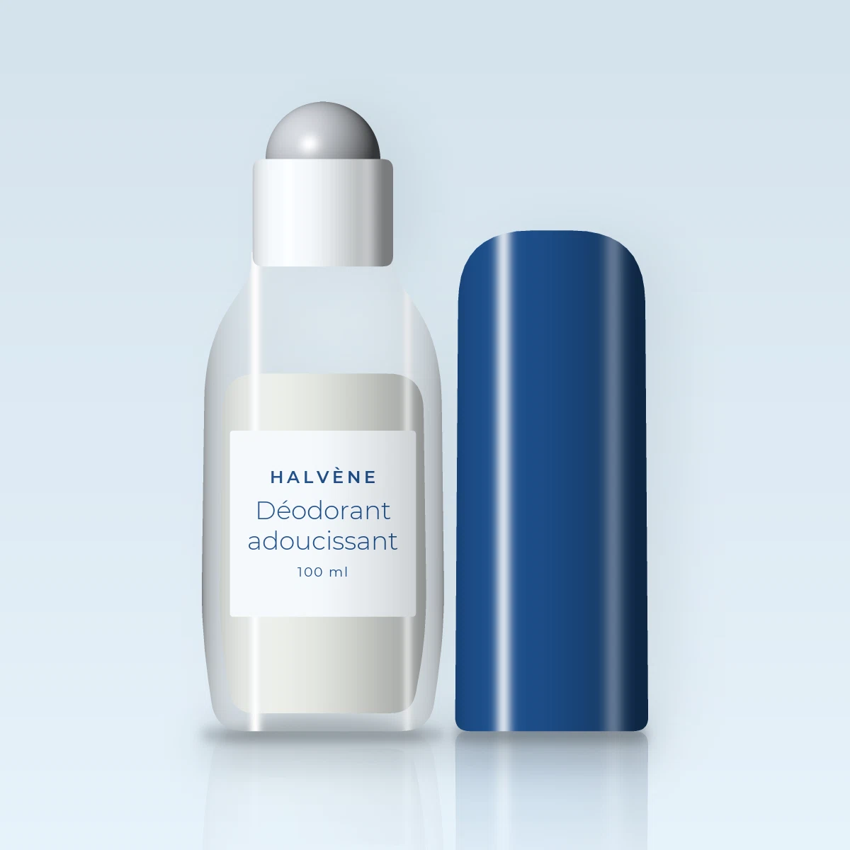 Déodorant adoucissant à l'amidon de riz – Halvène, flacon roll-on 100 ml