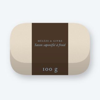 Savon saponifié à froid au rhassoul – Mélèze & Givre, pain 100 g