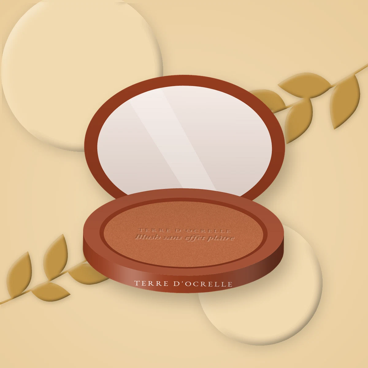 Blush sans effet plâtre à l'huile d'abricot – Terre d'Ocrelle, photo d'ambiance