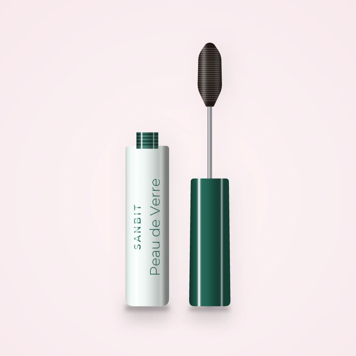 Mascara Peau de Verre fortifiant – Sanbit, flacon et brosse 8 ml, teinte Brun noir