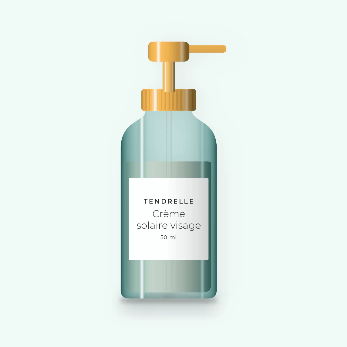 Crème solaire visage réconfortante à la niacinamide SPF 30 – Tendrelle, flacon-pompe 50 ml