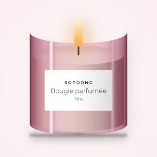 Bougie parfumée contemporaine au bois de santal – Sopoong, pot en verre 70 g