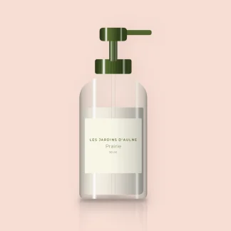 Crème solaire visage douce Prairie SPF 30 – Les Jardins d'Aulne, flacon-pompe 50 ml