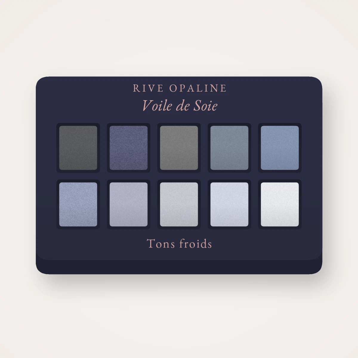Palette yeux multi-usage Voile de Soie – Rive Opaline, 4 × 1,2 g, teinte Tons froids