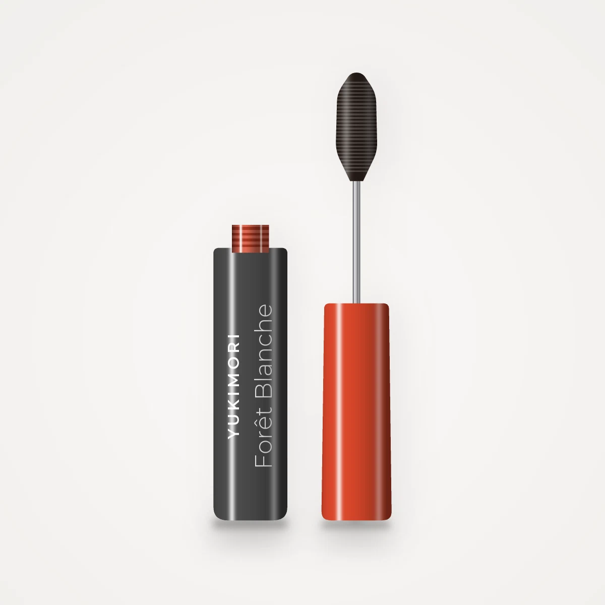 Mascara Forêt Blanche longueur extrême – Yukimori, flacon et brosse 4 ml, teinte Brun noir