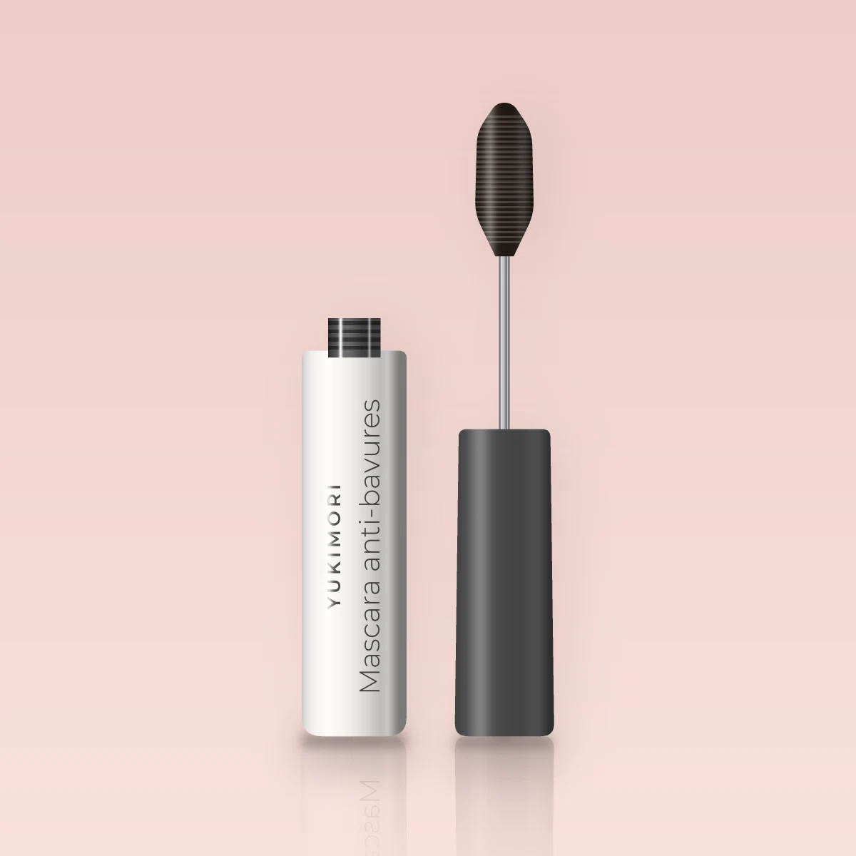 Mascara anti-bavures à l'huile de ricin – Yukimori, flacon et brosse 10 ml, teinte Brun noir