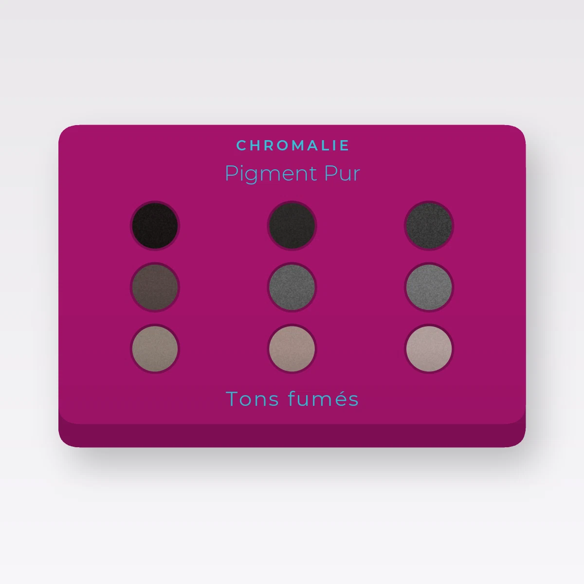 Palette yeux Pigment Pur sans transfert – Chromalie, 4 × 1,2 g, teinte Tons fumés