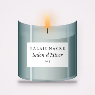 Bougie parfumée Salon d'Hiver cocon – Palais Nacré, pot en verre 70 g