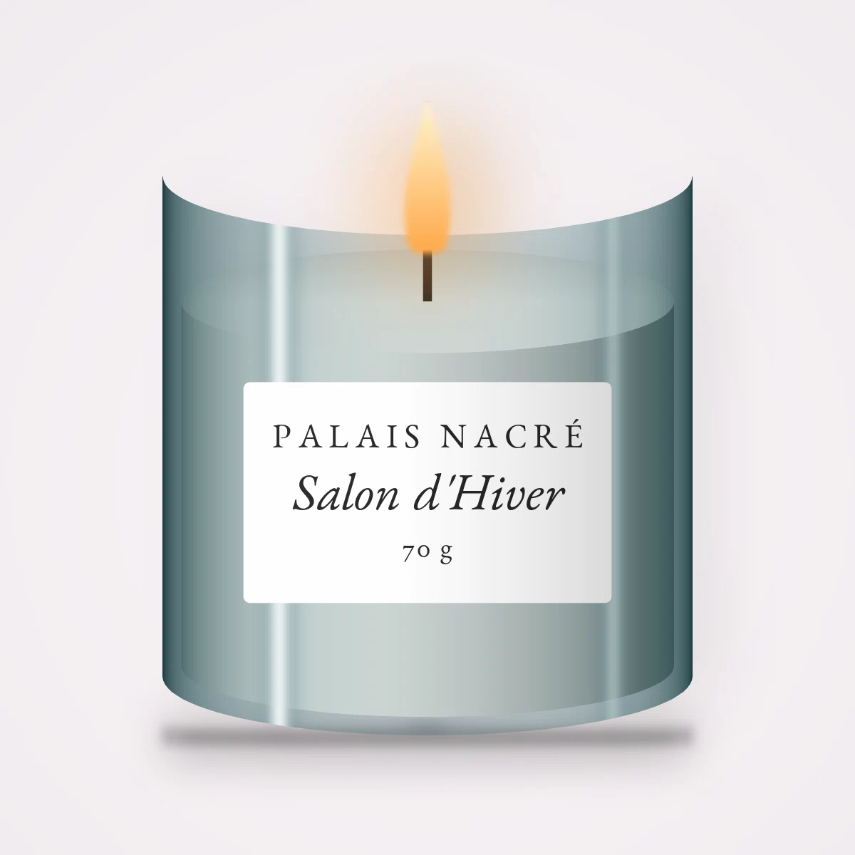 Bougie parfumée Salon d'Hiver cocon – Palais Nacré, pot en verre 70 g