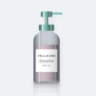 Gel douche Basalte à l'huile d'amande douce – Vellaure, flacon-pompe 500 ml