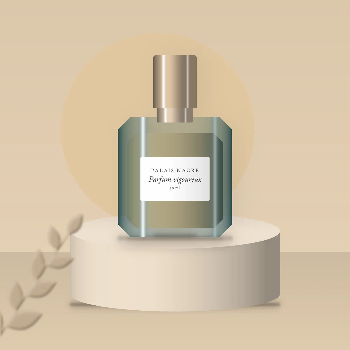 Parfum vigoureux à la mousse de chêne pour homme – Palais Nacré, photo d'ambiance