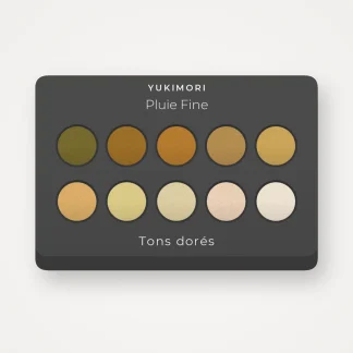 Palette yeux Pluie Fine à la poudre de soie – Yukimori, 9 × 1 g, teinte Tons dorés