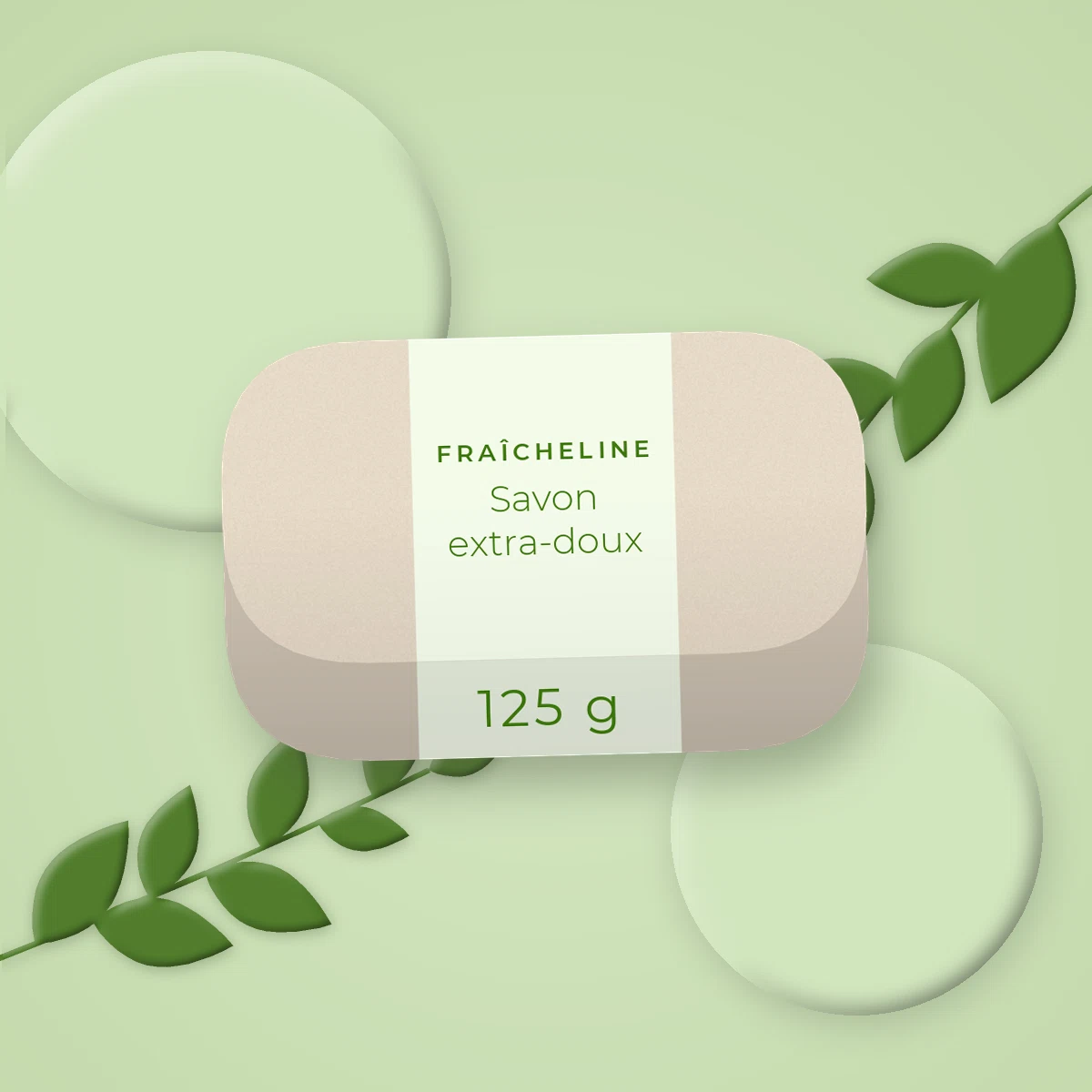 Savon surgras extra-doux à l'huile d'avocat – Fraîcheline, photo d'ambiance