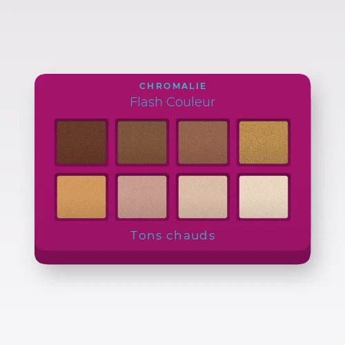 Palette yeux Flash Couleur à l'huile d'argan – Chromalie, 4 × 1,2 g, teinte Tons chauds