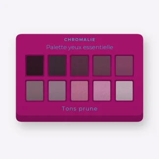 Palette yeux essentielle à l'huile de noisette – Chromalie, 9 × 1 g, teinte Tons prune
