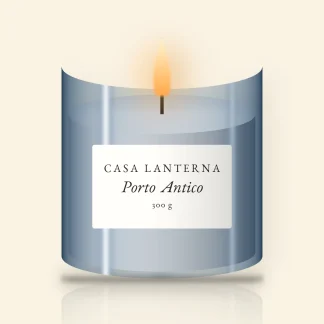 Bougie parfumée Porto Antico poétique – Casa Lanterna, pot en verre 300 g