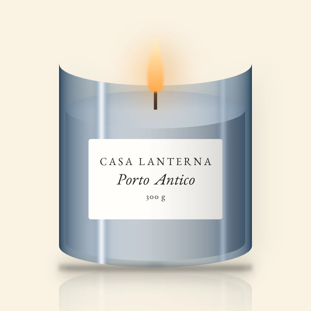 Bougie parfumée Porto Antico poétique – Casa Lanterna, pot en verre 300 g