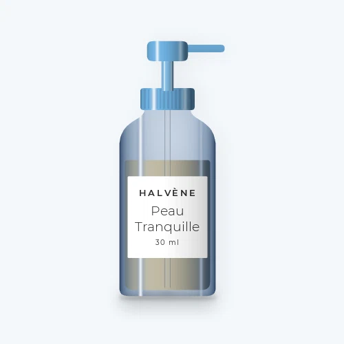 Peau Tranquille sérum resurfaçant – Halvène, flacon-pompe 30 ml