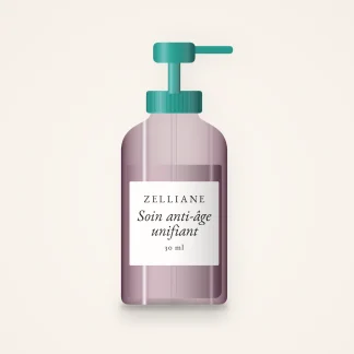 Soin anti-âge unifiant à la centella asiatica – Zelliane, flacon-pompe 30 ml