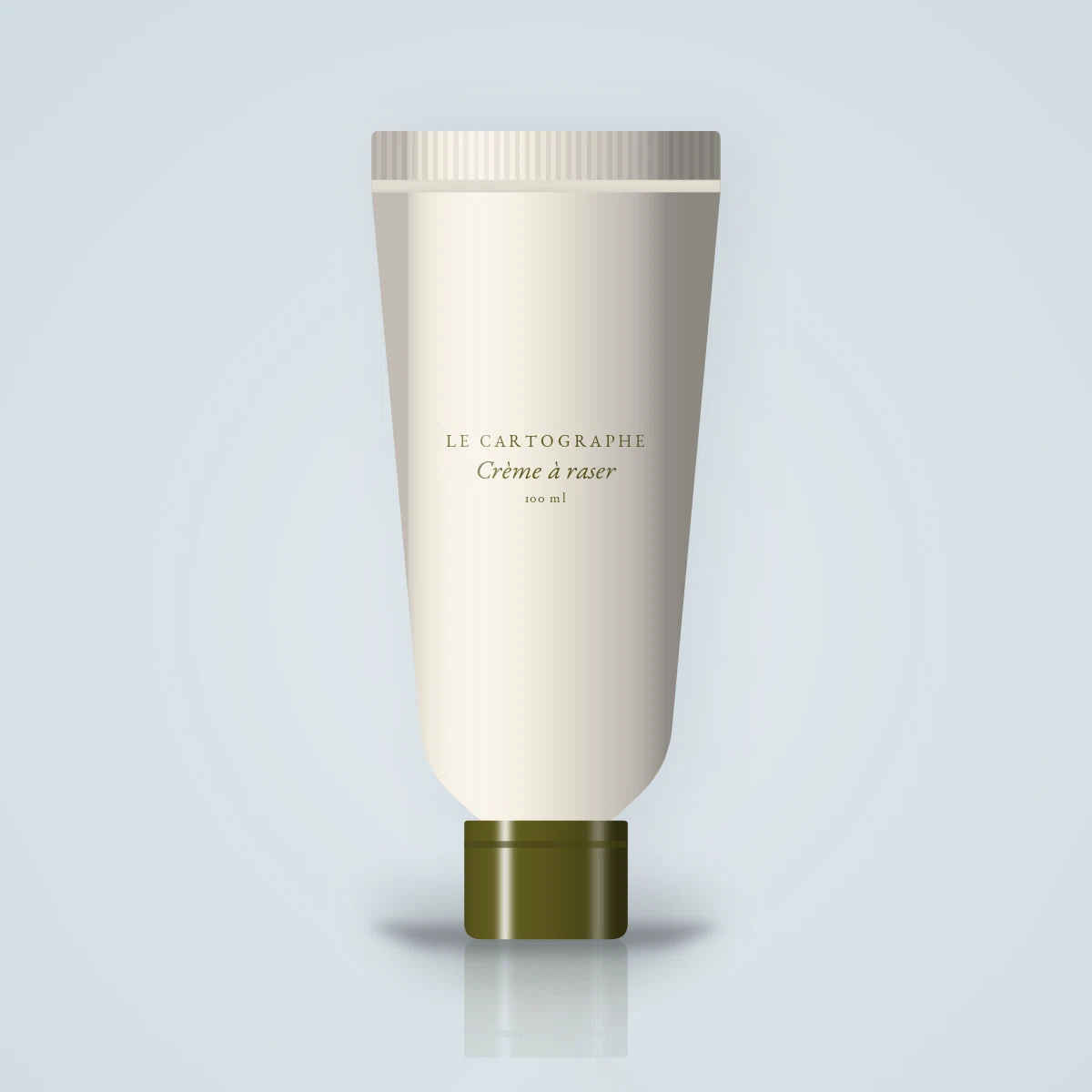 Crème à raser peaux réactives à l'eucalyptus pour homme – Le Cartographe, tube 100 ml