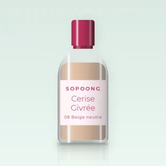 Fond de teint Cerise Givrée à l'acide hyaluronique – Sopoong, flacon 30 ml, teinte 08 Beige neutre