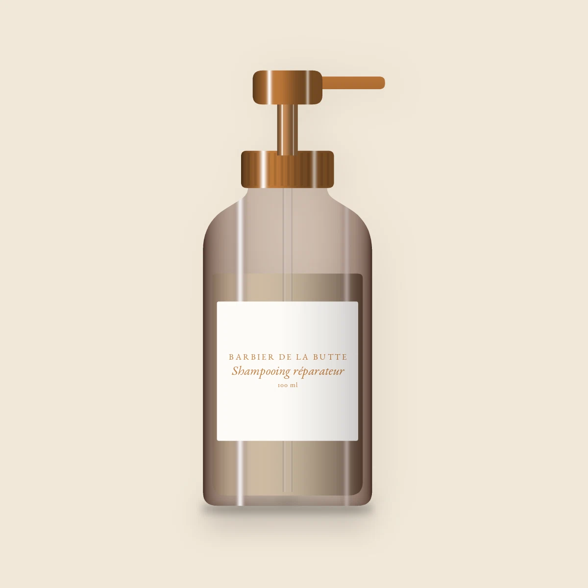Shampooing réparateur à l'extrait de romarin – Barbier de la Butte, flacon-pompe 100 ml