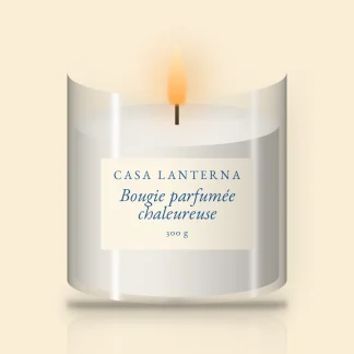 Bougie parfumée chaleureuse à la lavande fine – Casa Lanterna, pot en verre 300 g