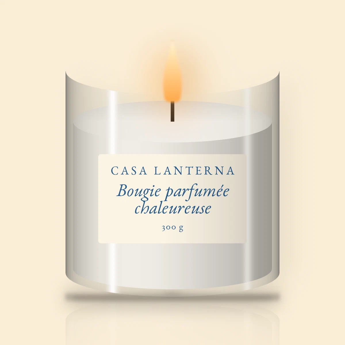 Bougie parfumée chaleureuse à la lavande fine – Casa Lanterna, pot en verre 300 g