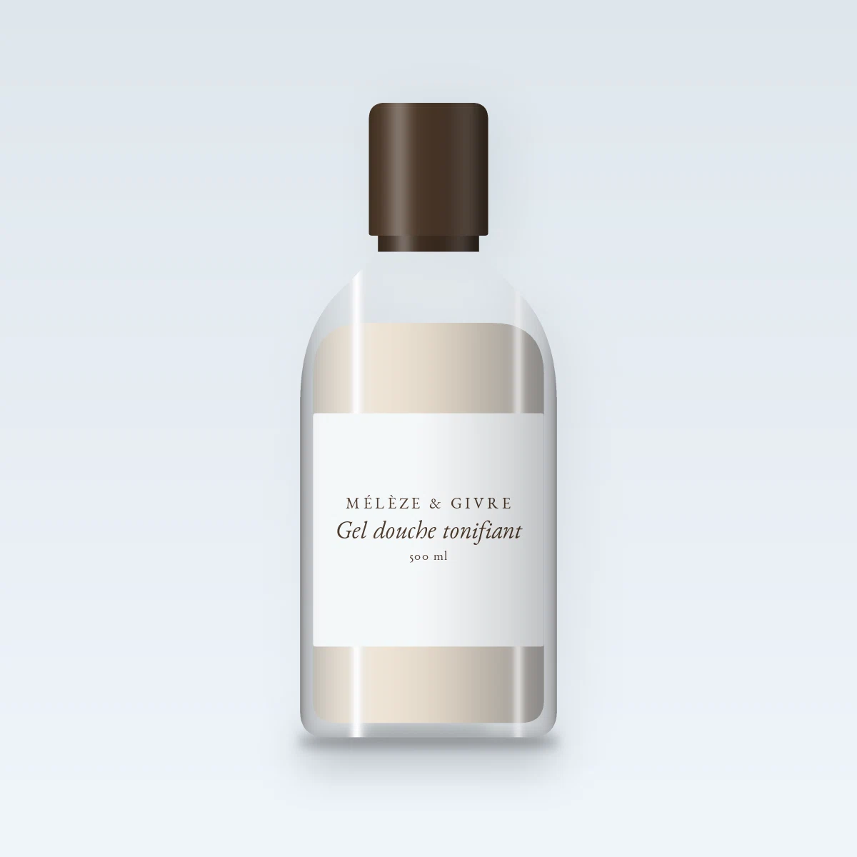 Gel douche tonifiant à l'huile d'avocat – Mélèze & Givre, flacon 500 ml