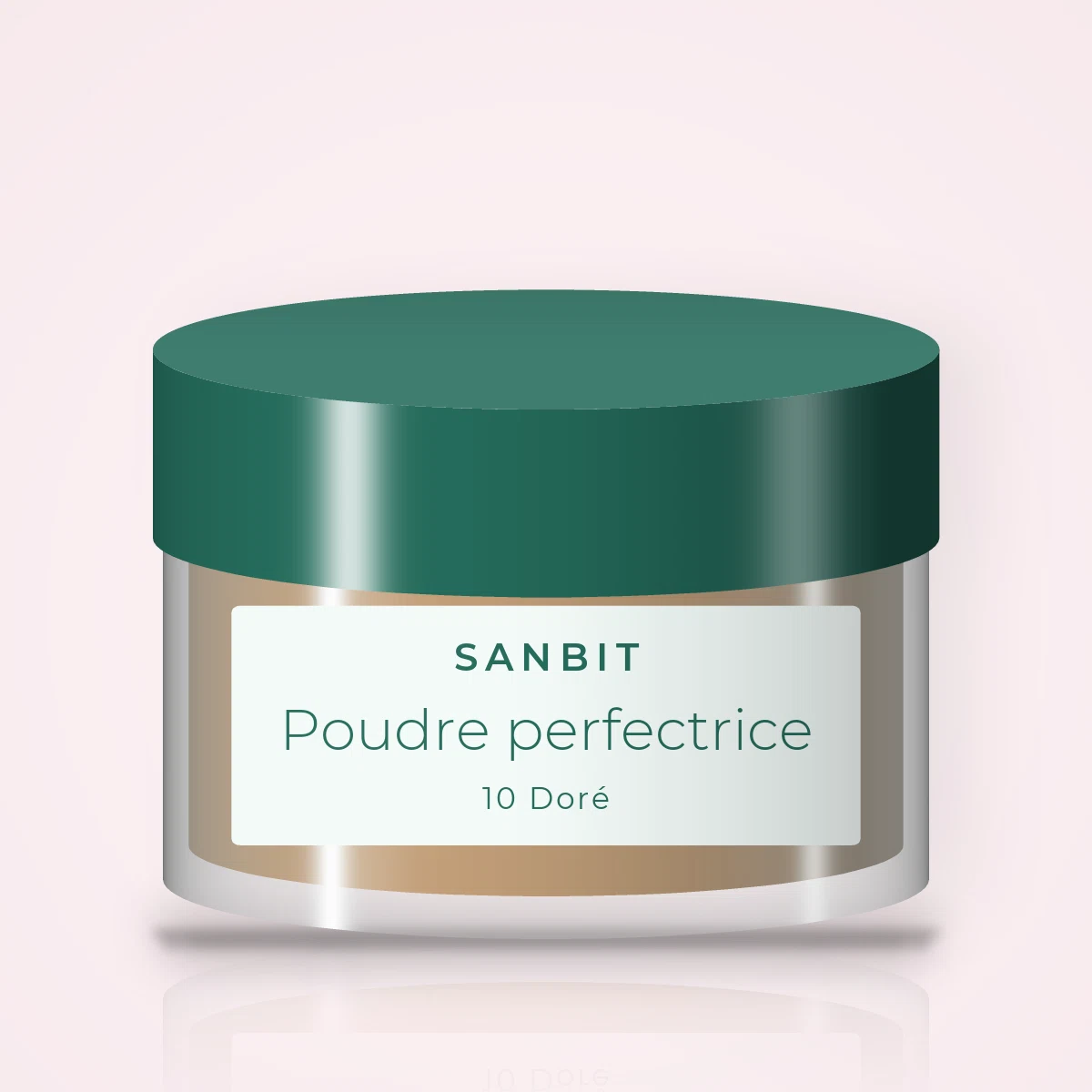 Poudre perfectrice à l'hibiscus – Sanbit, pot 9 g, teinte 10 Doré